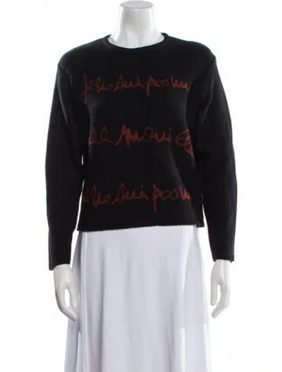 Pre-owned Sonia Rykiel Printed Crew Neck Sweater In Black