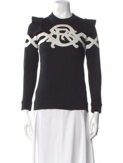 Pre-owned Sonia Rykiel Printed Crew Neck Sweater In Black