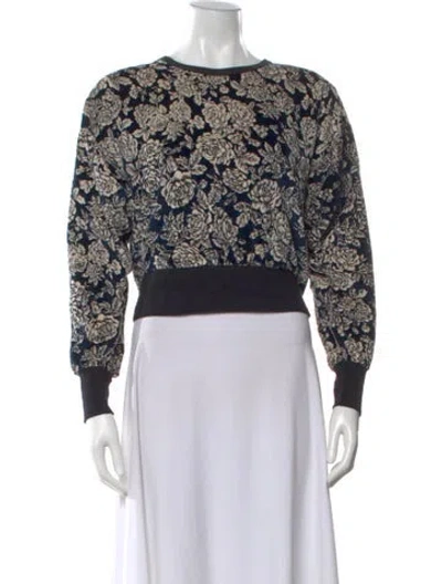 Pre-owned Sonia Rykiel Printed Crew Neck Sweater In Blue