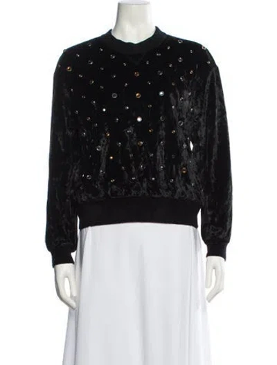 Pre-owned Sonia Rykiel Printed Crew Neck Sweatshirt In Black