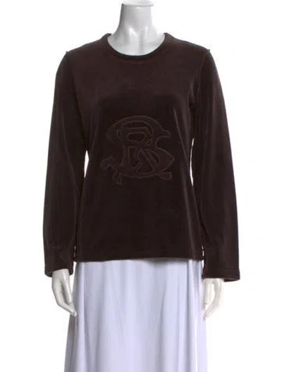 Pre-owned Sonia Rykiel Printed Crew Neck Sweatshirt In Brown
