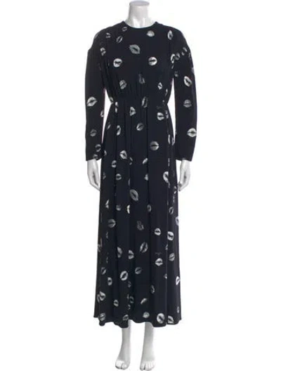 Pre-owned Sonia Rykiel Printed Long Dress In Blue