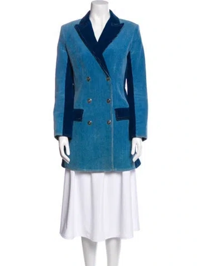 Pre-owned Sonia Rykiel Printed Peacoat In Blue