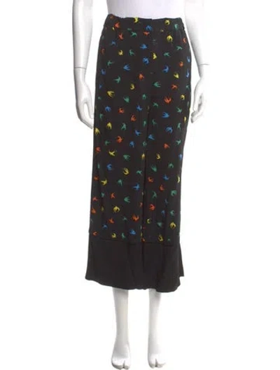 Pre-owned Sonia Rykiel Printed Wide Leg Pants In Black