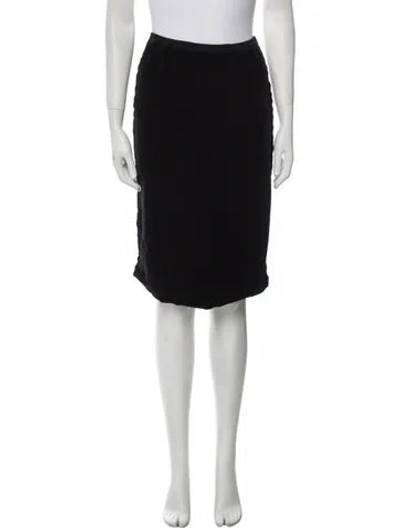Pre-owned Sonia Rykiel Raw-edge Trim Knee-length Skirt In Blue