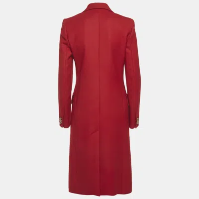Pre-owned Sonia Rykiel Red Wool Double Breasted Long Coat M