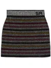 Sonia Rykiel Rhinestone Striped Mini Skirt In Black