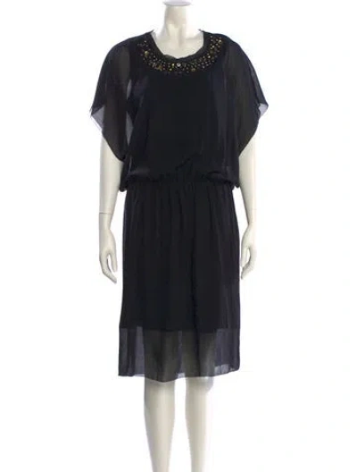 Pre-owned Sonia Rykiel Scoop Neck Knee-length Dress In Black