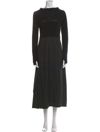 Pre-owned Sonia Rykiel Scoop Neck Long Dress In Black