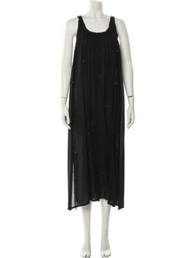 Pre-owned Sonia Rykiel Scoop Neck Long Dress In Black