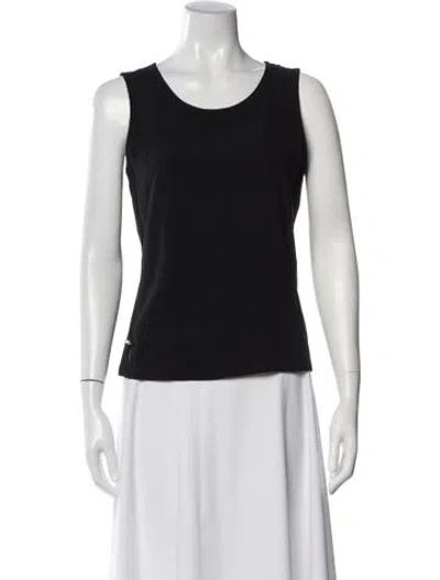 Pre-owned Sonia Rykiel Scoop Neck Sleeveless Top In Black