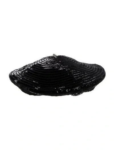 Pre-owned Sonia Rykiel Sequin Beret Hat In Black