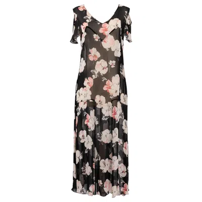 Pre-owned Sonia Rykiel Silk Dress, Size 38fr In Black