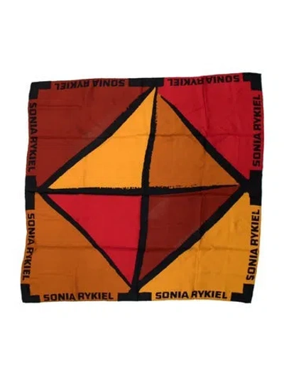 Pre-owned Sonia Rykiel Silk Graphic Print Scarf In Blue