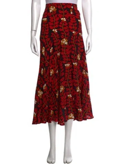 Pre-owned Sonia Rykiel Silk Long Skirt In Red