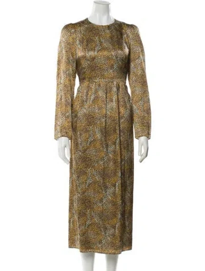 Pre-owned Sonia Rykiel Silk Midi Length Dress In Neutral