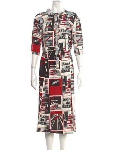 Pre-owned Sonia Rykiel Silk Midi Length Dress In White