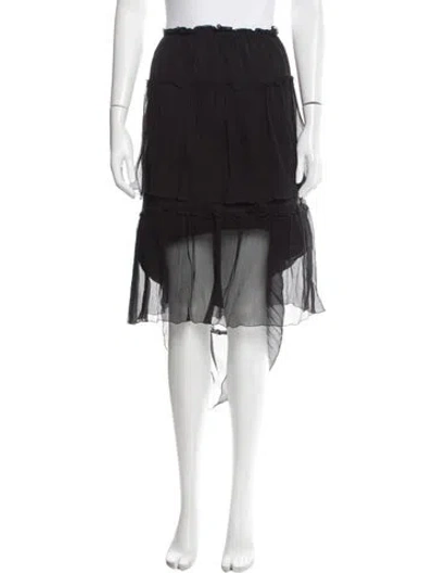Pre-owned Sonia Rykiel Silk Midi Length Skirt In Black