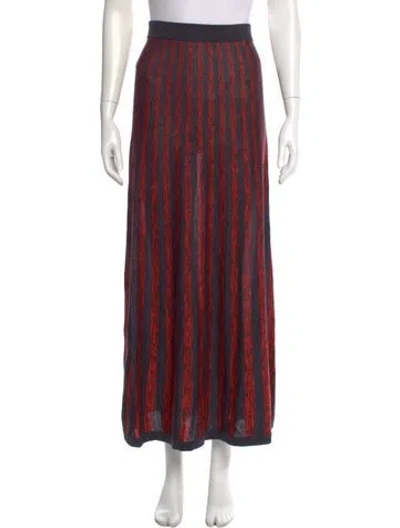 Pre-owned Sonia Rykiel Silk Midi Length Skirt In Red