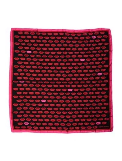 Pre-owned Sonia Rykiel Silk Printed Scarf In Black