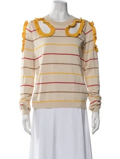 Pre-owned Sonia Rykiel Silk Striped Sweater In Red/yellow