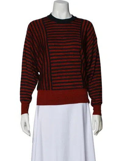 Pre-owned Sonia Rykiel Silk Striped Top In Red