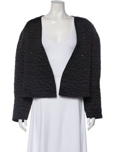 Pre-owned Sonia Rykiel Silk Tweed Pattern Jacket In Black