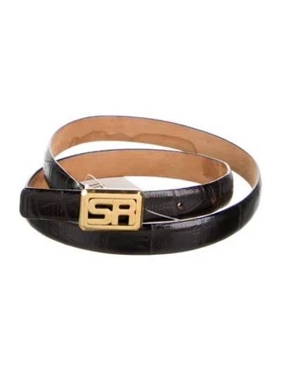 Pre-owned Sonia Rykiel Skinny Leather Belt In Black