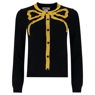 Pre-owned Sonia Rykiel Sonia By  Bow Embellished Cashmere Cardigan In Black