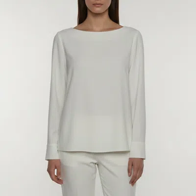 Pre-owned Sonia Rykiel Sonia By  White Crepe Crew Neck Blouse S