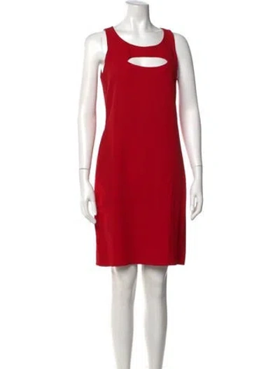 Pre-owned Sonia Rykiel Square Neckline Knee-length Dress In Red