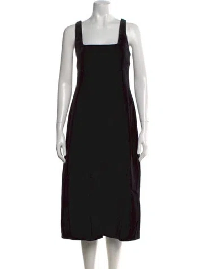Pre-owned Sonia Rykiel Square Neckline Midi Length Dress In Black