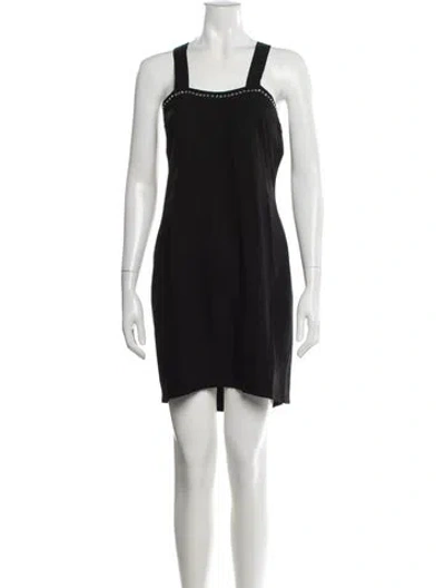Pre-owned Sonia Rykiel Square Neckline Mini Dress In Black