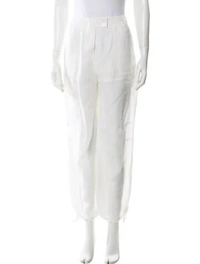 Pre-owned Sonia Rykiel Straight Leg Pants In White