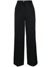 Sonia Rykiel Straight Wool Tailored Trousers In Black