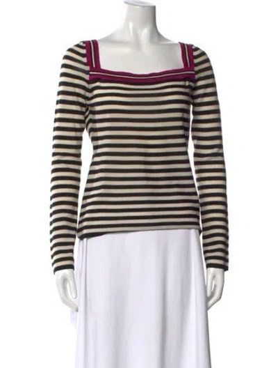 Pre-owned Sonia Rykiel Striped Bateau Neckline Sweater In Black