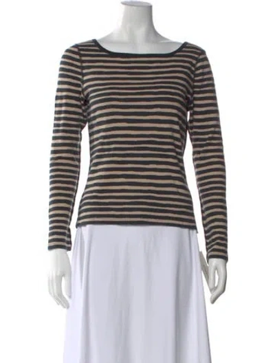 Pre-owned Sonia Rykiel Striped Bateau Neckline Top In Blue