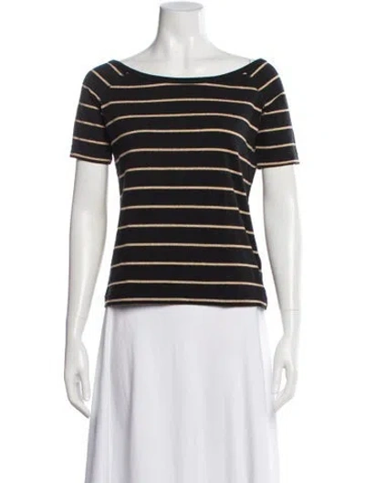 Pre-owned Sonia Rykiel Striped Bateau Neckline T-shirt In Multi
