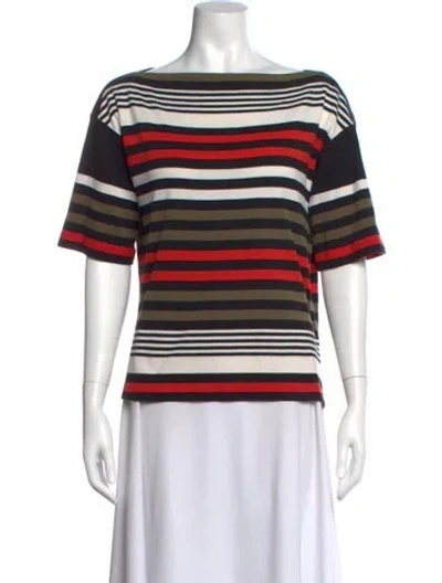 Pre-owned Sonia Rykiel Striped Bateau Neckline T-shirt In Multi