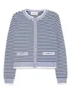 Sonia Rykiel Striped Cardigan In Blue
