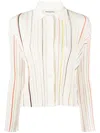 Sonia Rykiel Striped Cotton-blend Cardigan In White