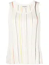 Sonia Rykiel Striped Cotton-blend Tank Top In Neutrals