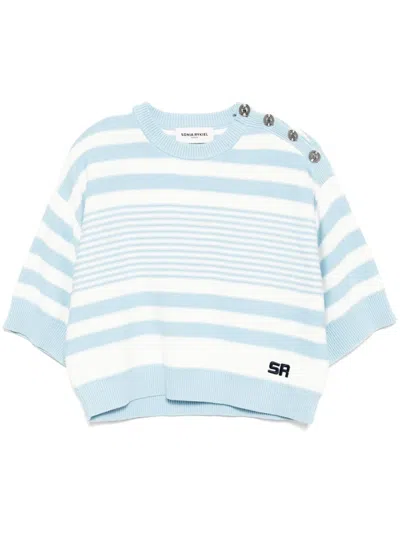 Sonia Rykiel Striped Cotton Sweater In White
