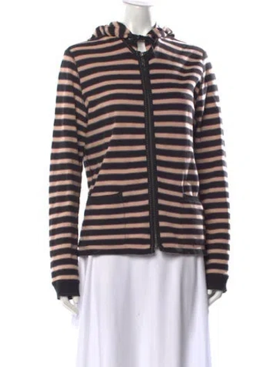 Pre-owned Sonia Rykiel Striped Crew Neck Sweater In Black