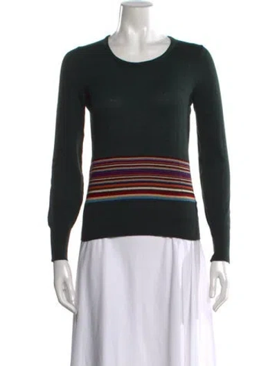Pre-owned Sonia Rykiel Striped Crew Neck Sweater In Black