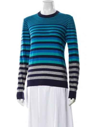 Pre-owned Sonia Rykiel Striped Crew Neck Sweater In Blue