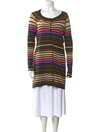 Pre-owned Sonia Rykiel Striped Crew Neck Sweater In Brown