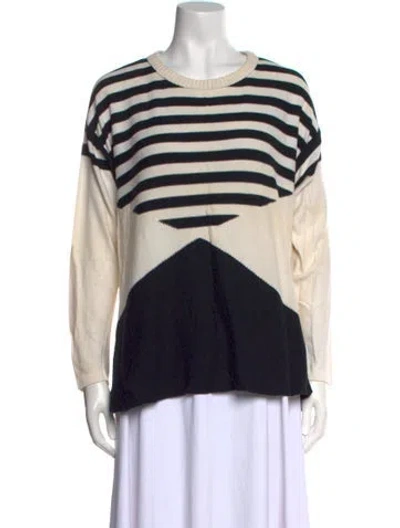 Pre-owned Sonia Rykiel Striped Crew Neck Sweater In Neutral