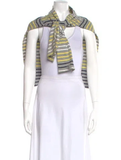 Pre-owned Sonia Rykiel Striped Crew Neck Sweater In White