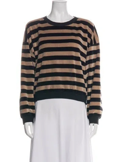 Pre-owned Sonia Rykiel Striped Crew Neck Sweatshirt In Green